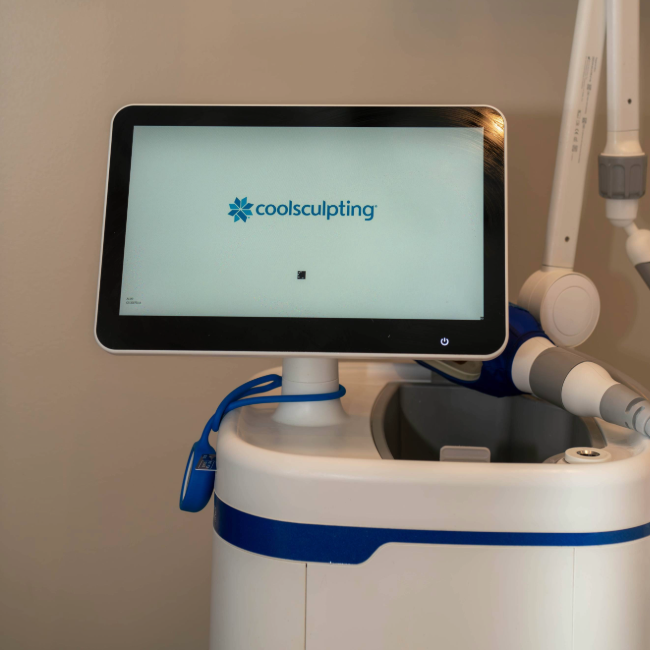 CoolSculpting FDA-cleared device used for controlled cooling fat reduction at Gold Skin Care Nashville