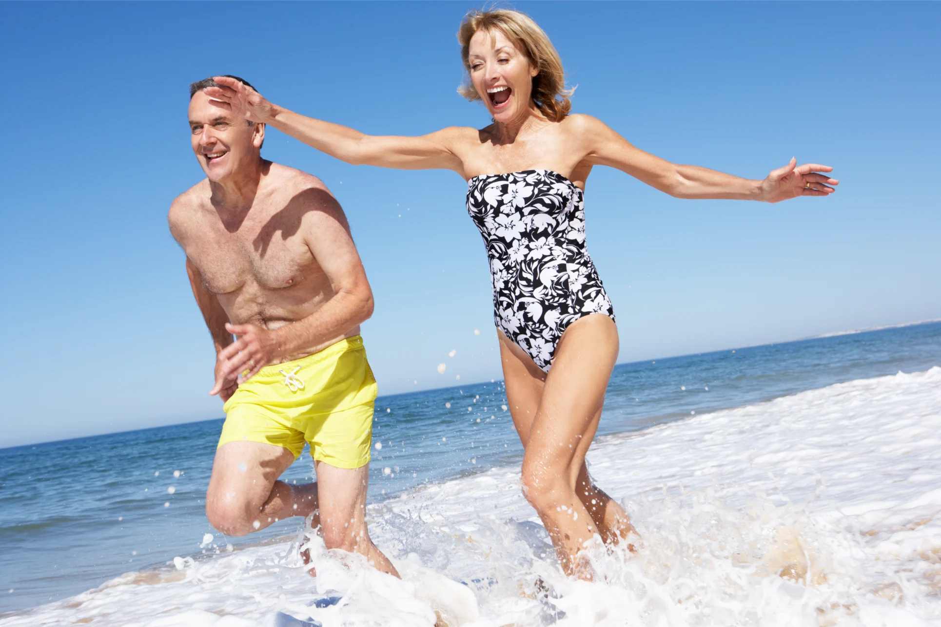 Couple with clear legs after spider vein treatment Gold Skin Care Nashville
