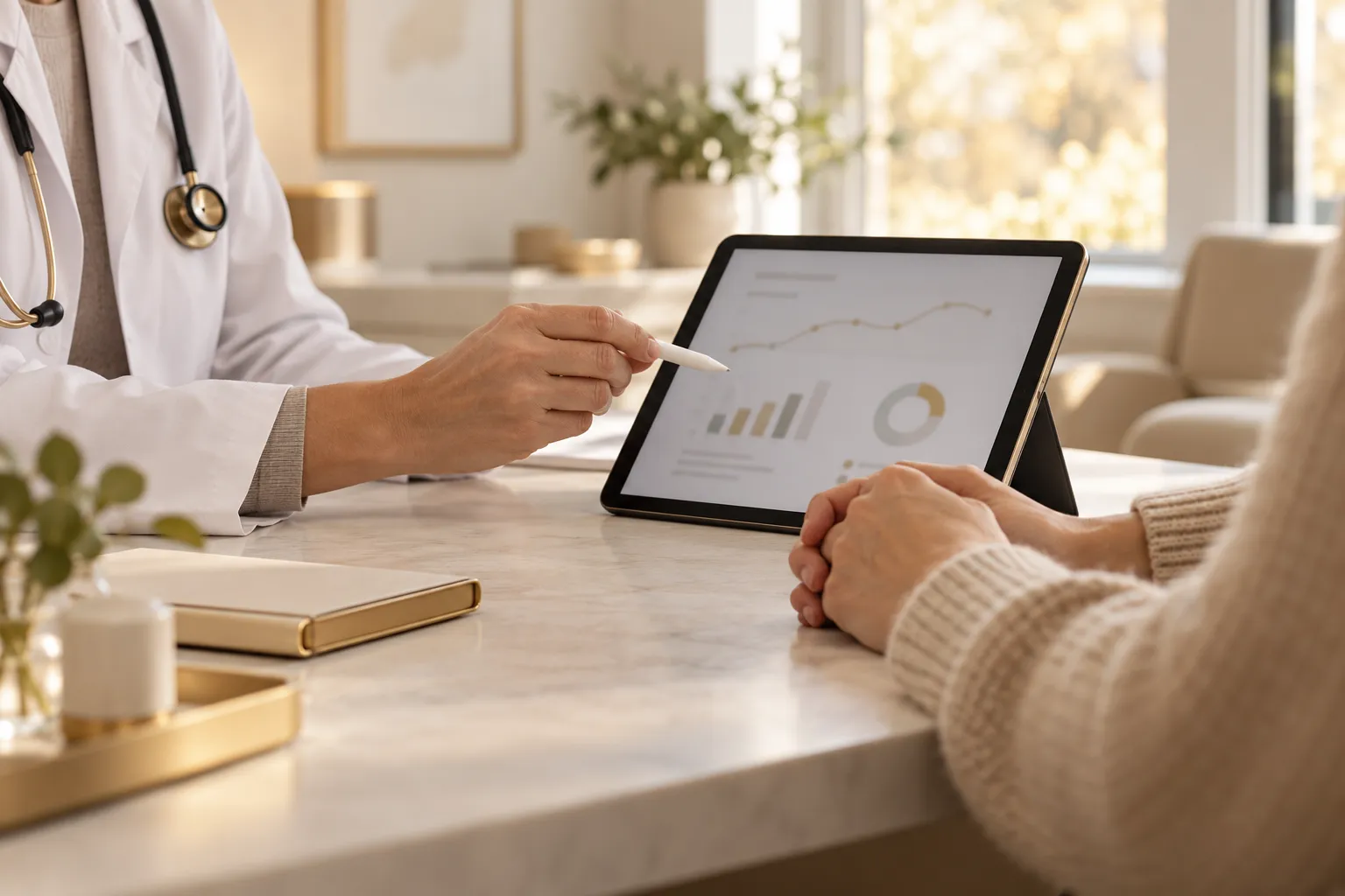 Patient and dermatology provider reviewing advanced eczema treatment options